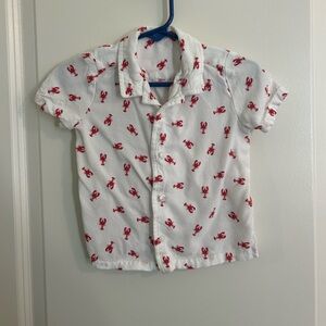 DIP 18mo Summer button down Red Lobster Print